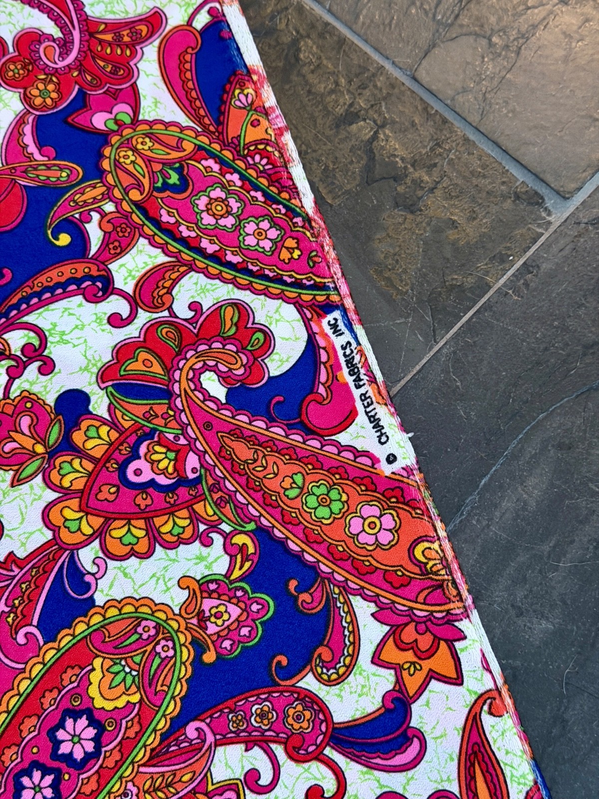 60’s Pucci Inspired Psychedelic PAISLEY Mid Century Barkcloth Era Vintage Fabric