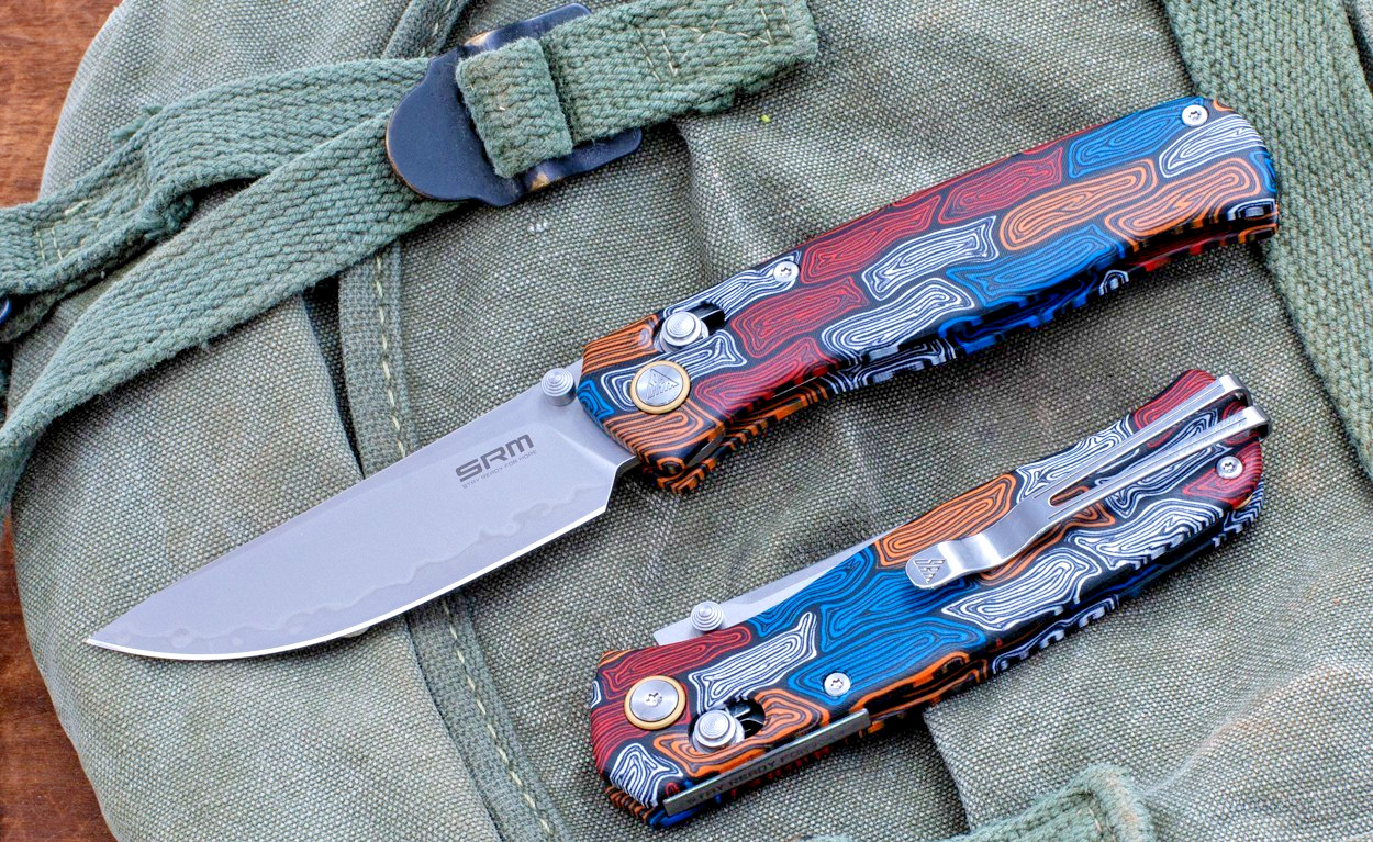 SRM Knives 255L-GQ2 Ambi Lock Multi-Color G10 Folding 140Cr Pocket Knife 255LGQ2