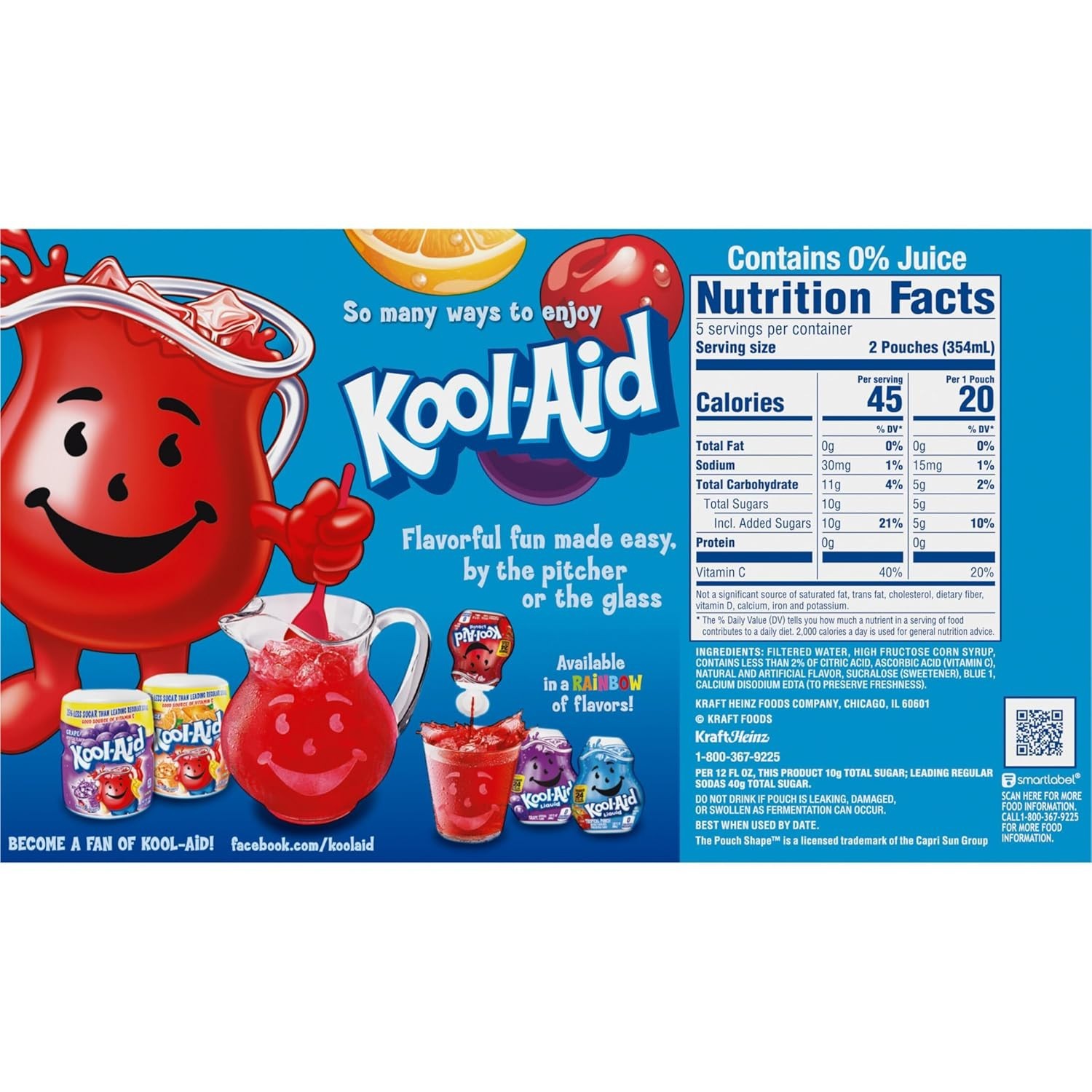 Perfect School Lunch Refreshment – Jammers Tropical Punch, 10 Pouches, Low-Sugar