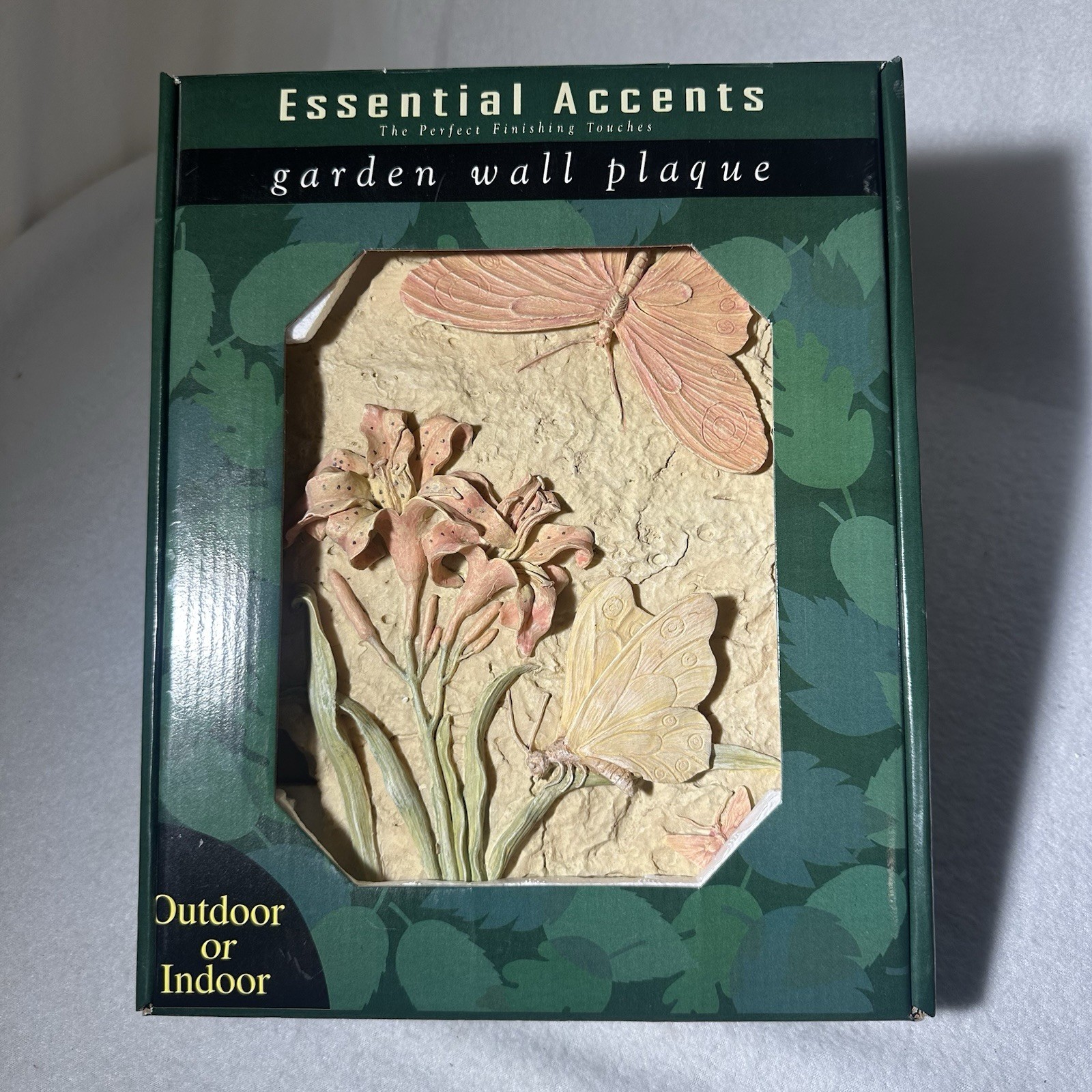 Luminescent Art Studio, Flower & Butterflies Hand Painted 3D Wall Plaque