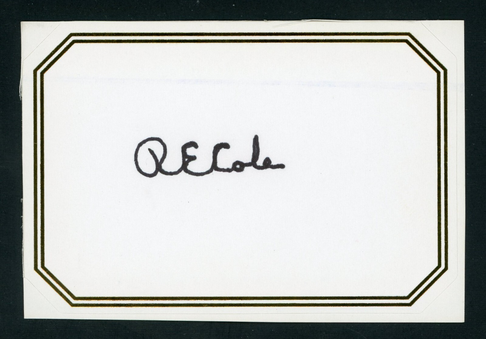 R E Cole DECEASED WWII Doolittle Raider Signed 2.35×3.5 Bookplate E27604
