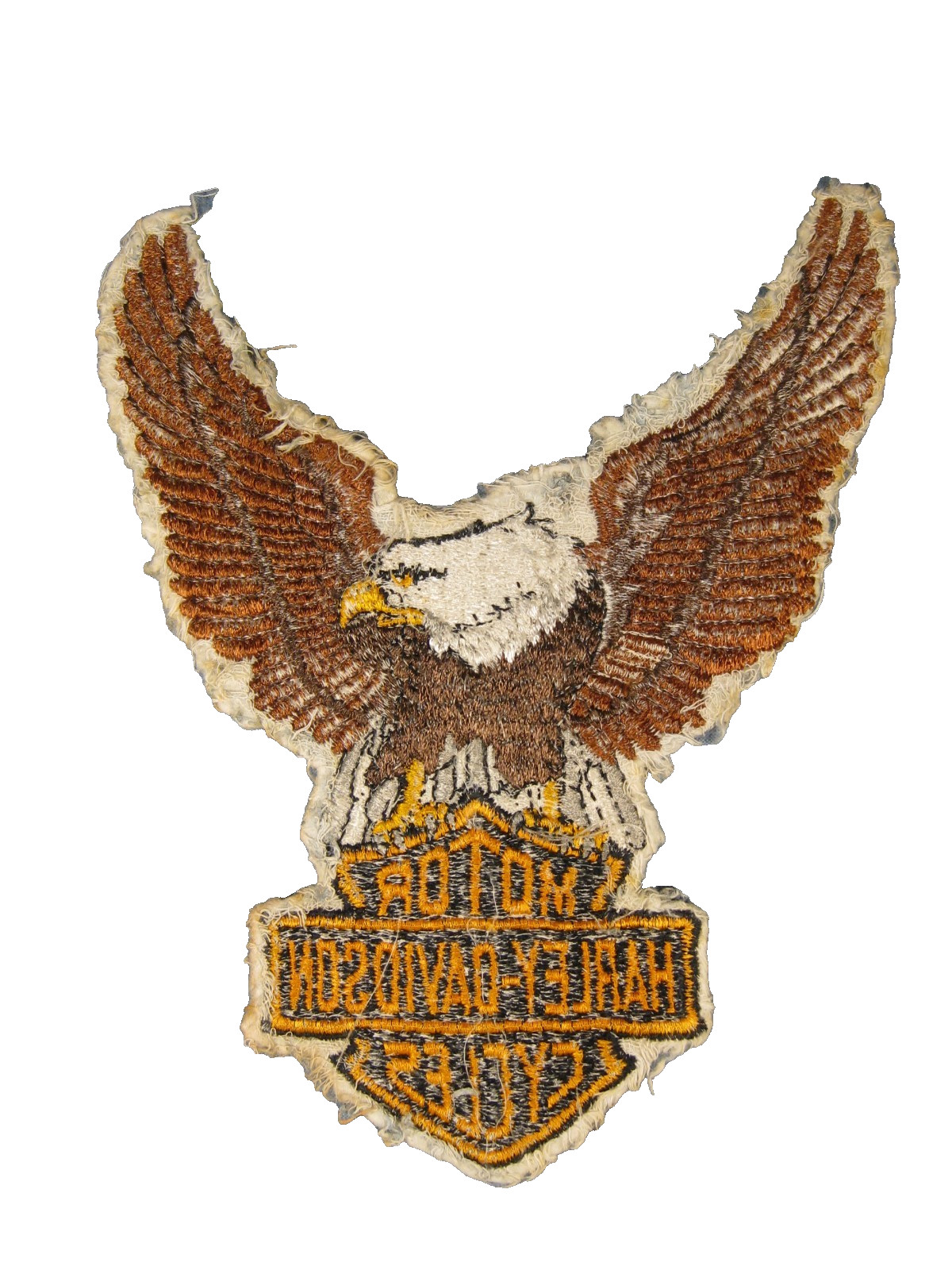 Large Vintage Harley Davidson Motorcycle Patch 10″ Tall X 7 1/2″ Wide