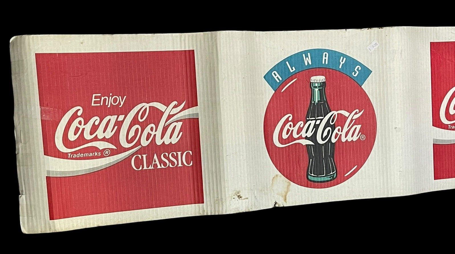 Vtg Always Coca-Cola Classic Corrugated Banner Sign Decoration 20 Ft x 11.75 in