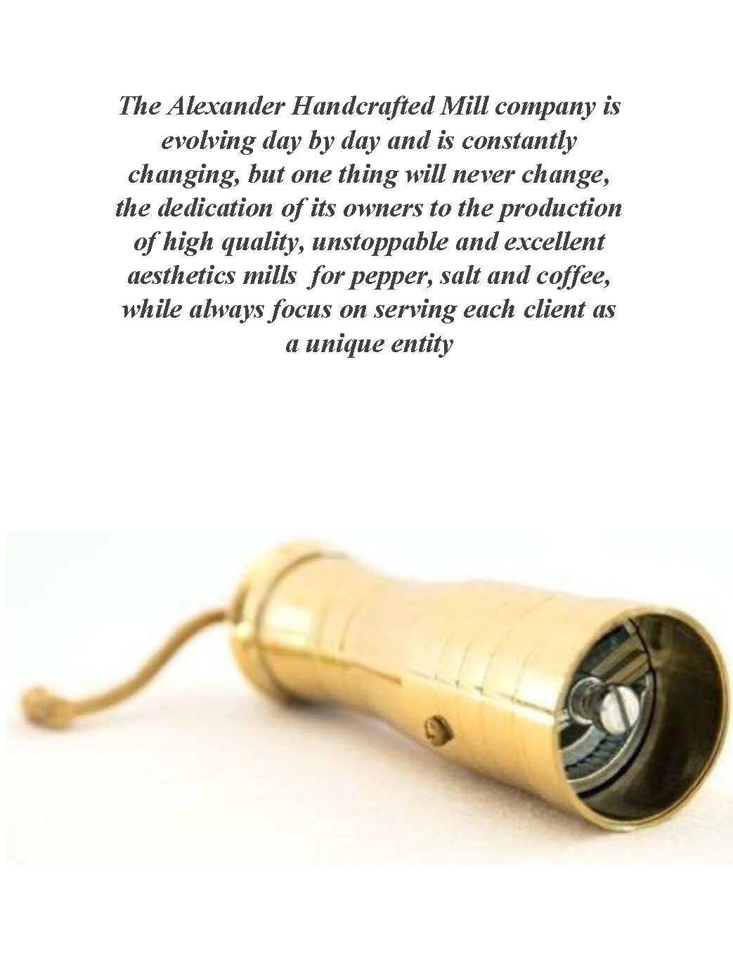 European Genuine 2-Piece Elegant Gold Brass Pepper Mill 7.5″ & 9″ #102 #104