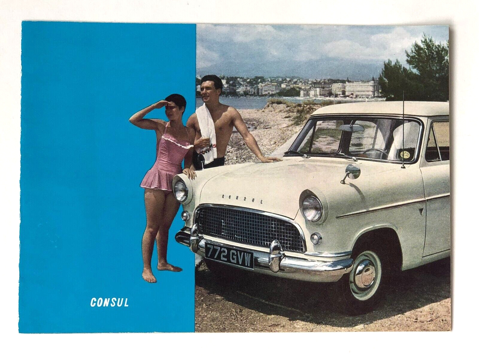 1958 Consul Sales Brochure Ford Import Engine Specifications Color Photos Vtg