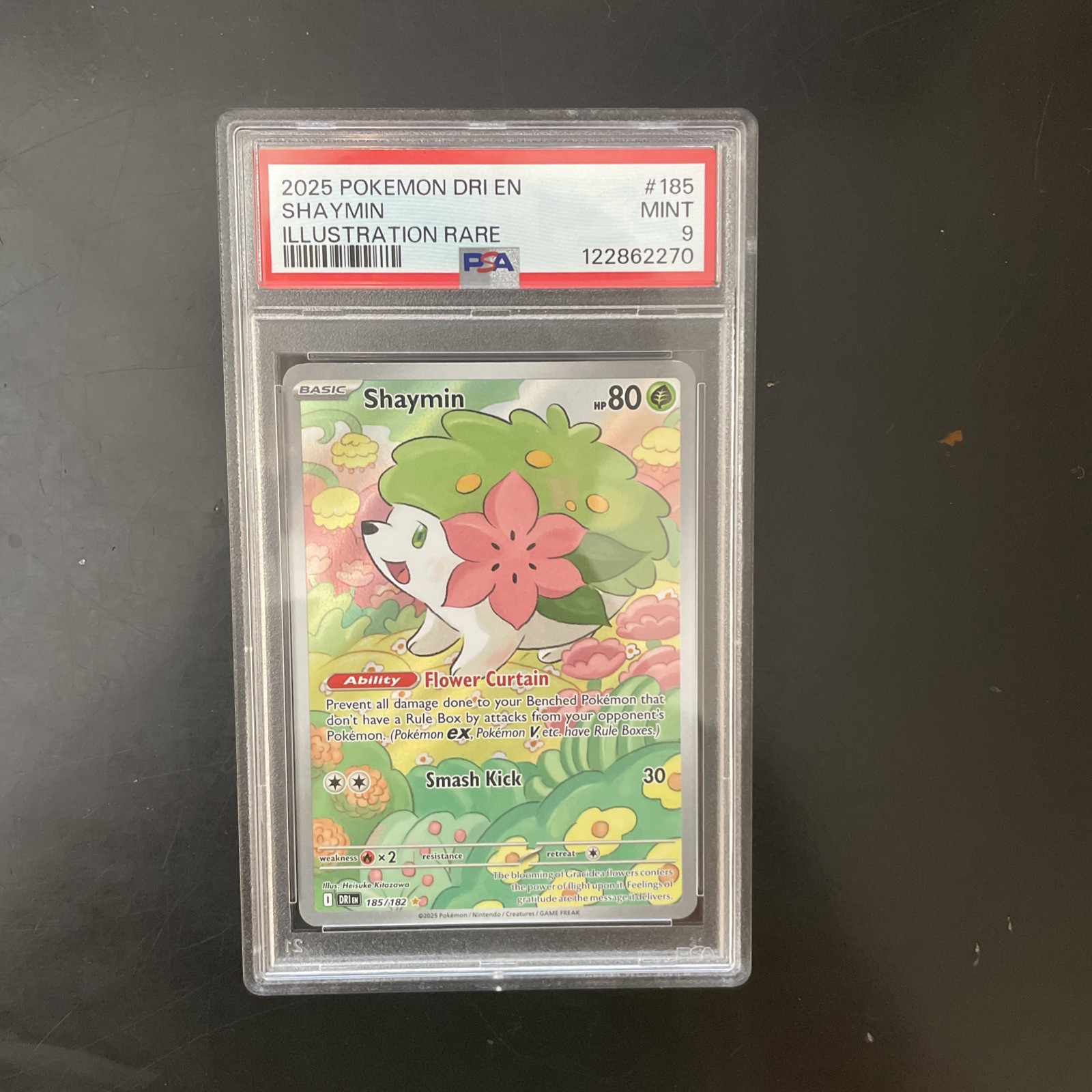 PSA 9 SHAYMIN 185/182 – DESTINED RIVALS ILLUSTRATION RARE HOLO – MINT
