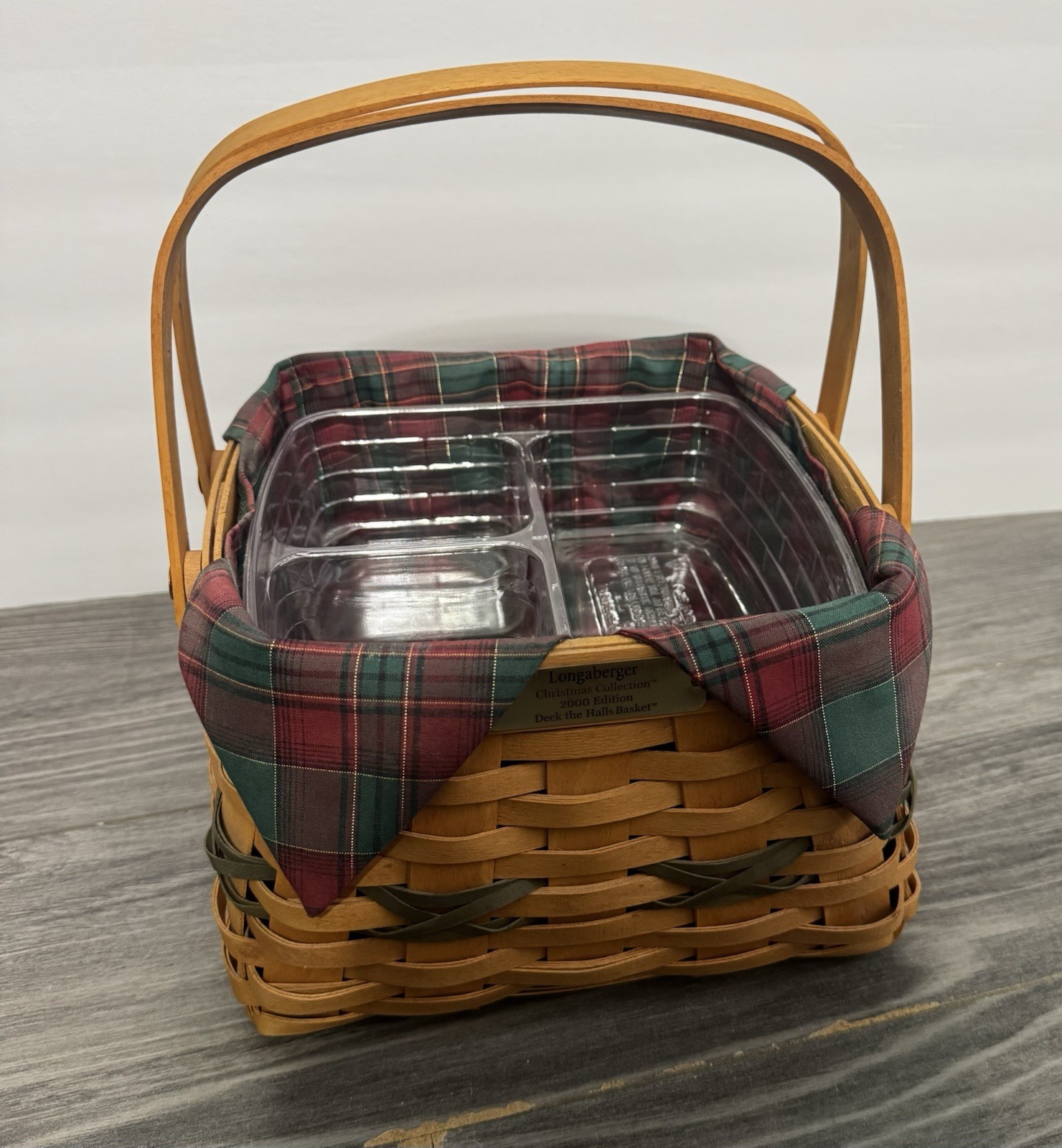 Longaberger Christmas Collection 2000 Deck The Halls Basket Double Plastic Liner