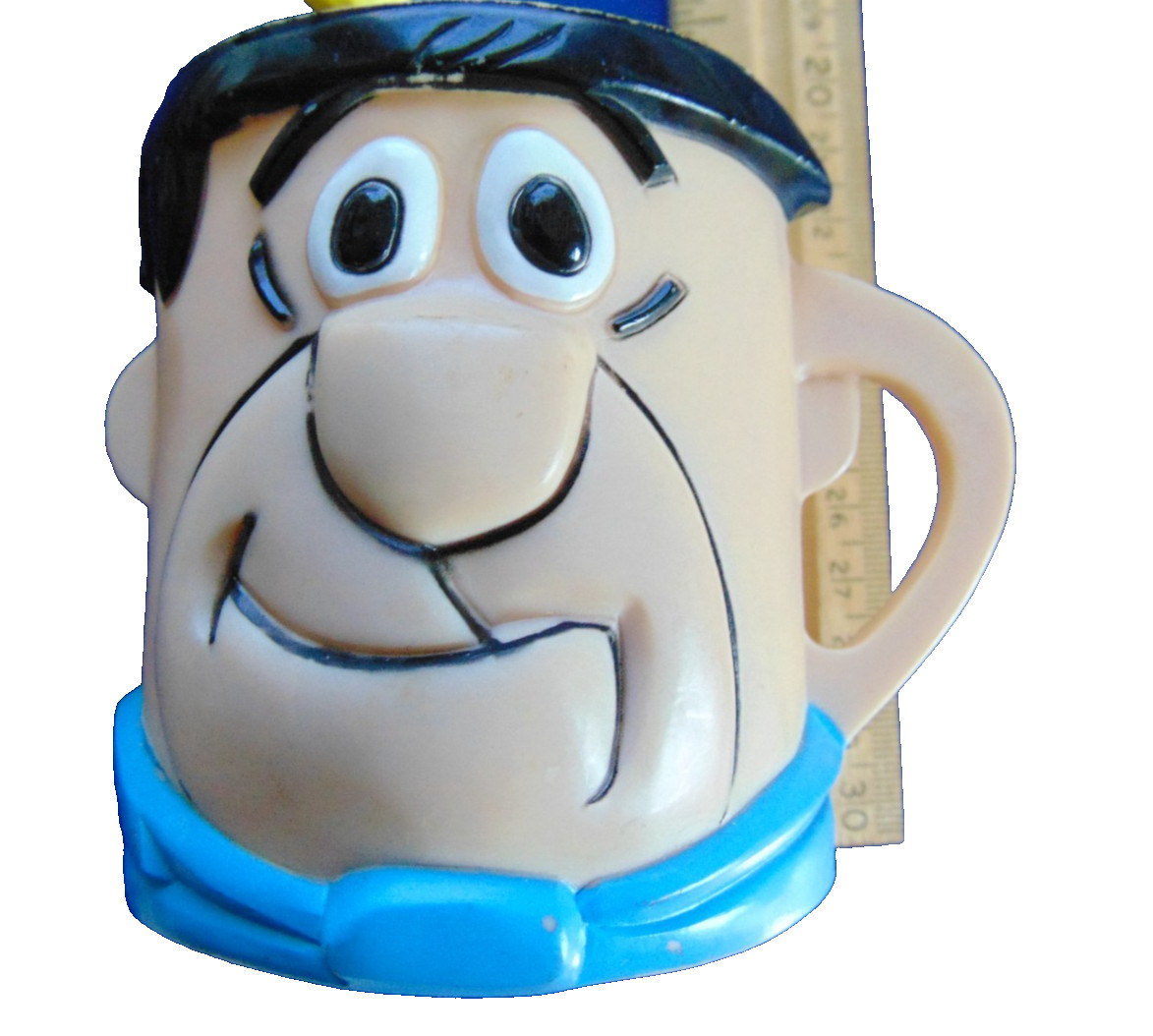 *VINTAGE* 1968 FLINTSTONES VITAMINS FRED CUP Kids Multivitamin 60s Hanna-Barbera