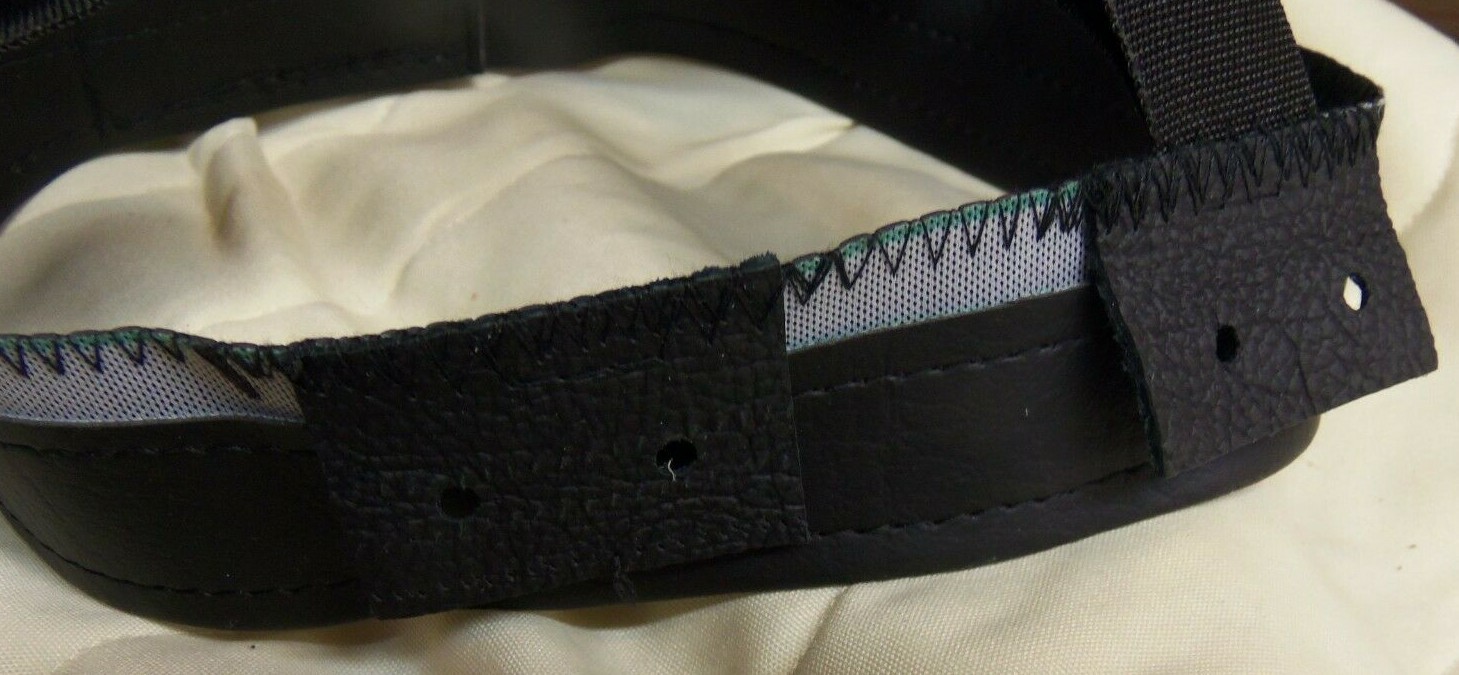 Handmade vinyl and leather lace in hat liner Low vein mining Hat