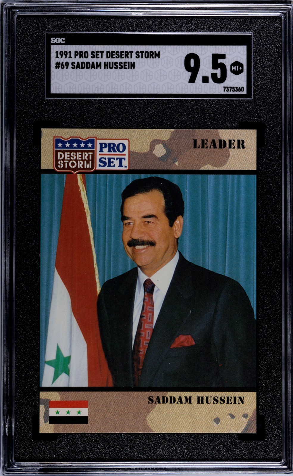 1991 Pro Set Desert Storm Saddam Hussein #69 NM-MT SGC 9.5
