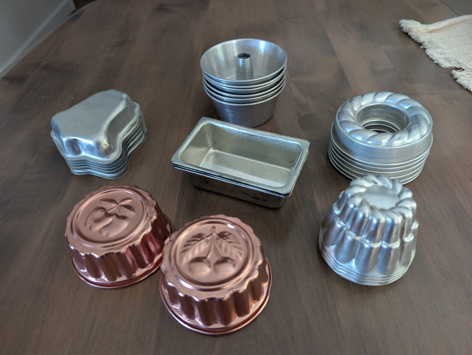 27 Small Size Vintage Aluminum Jello Mold Tarts Bundt Cake Assorted Styles