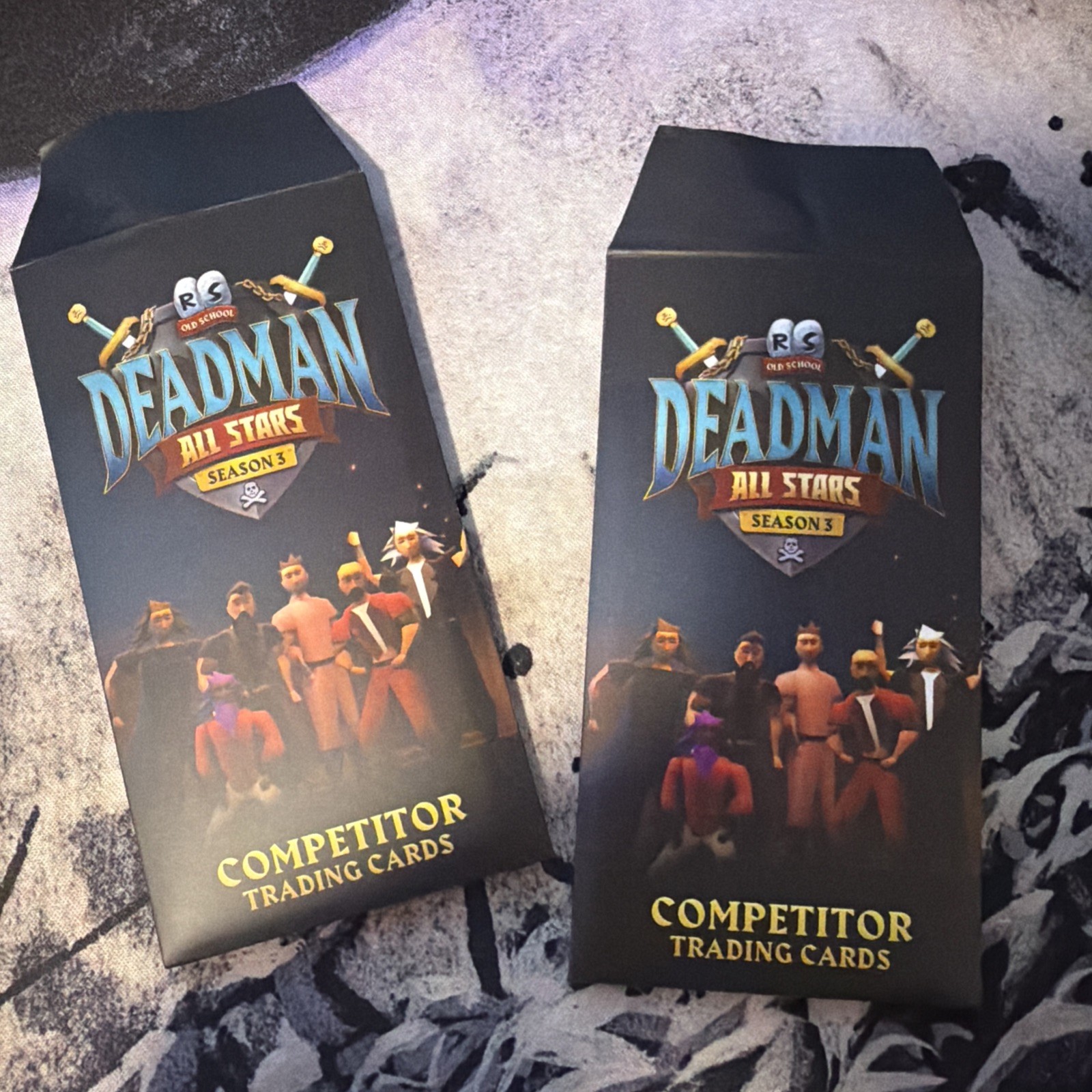 Competitor Trading Cards RuneScape Deadman All Stars S3 Two packs OPENED.