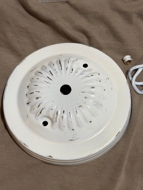 Shabby White Ceiling canopy chain mounting hardware tole lamp chandelier part