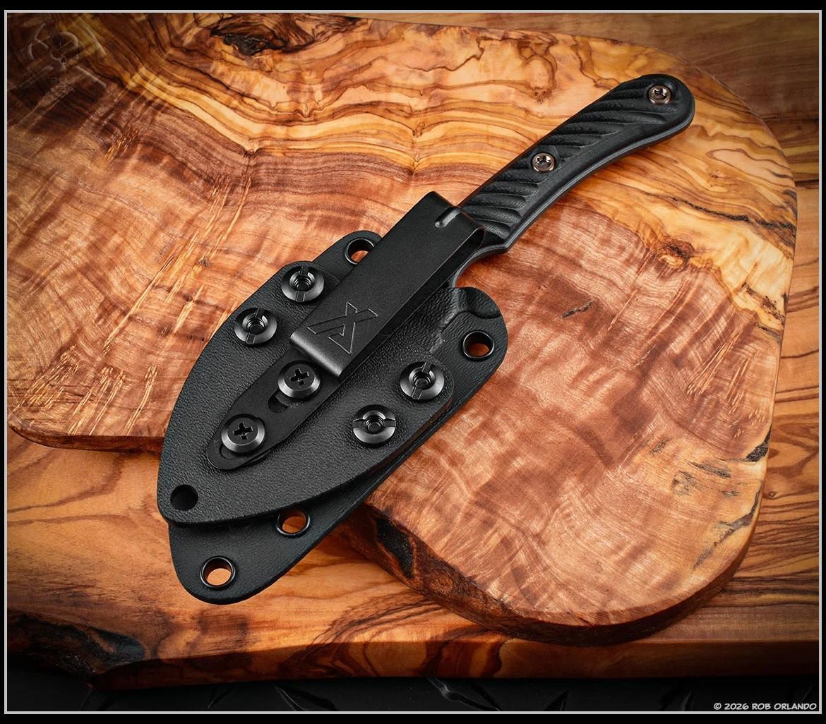 RMJ Tactical Coho Fixed Blade Knife Tungsten MagnaCut Blade Black G-10 w/Sheath