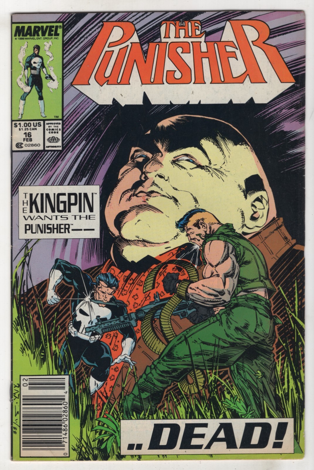 The Punisher #16 (Feb 1989, Marvel) Kingpin [Newsstand] Baron, Whilce Portacio @