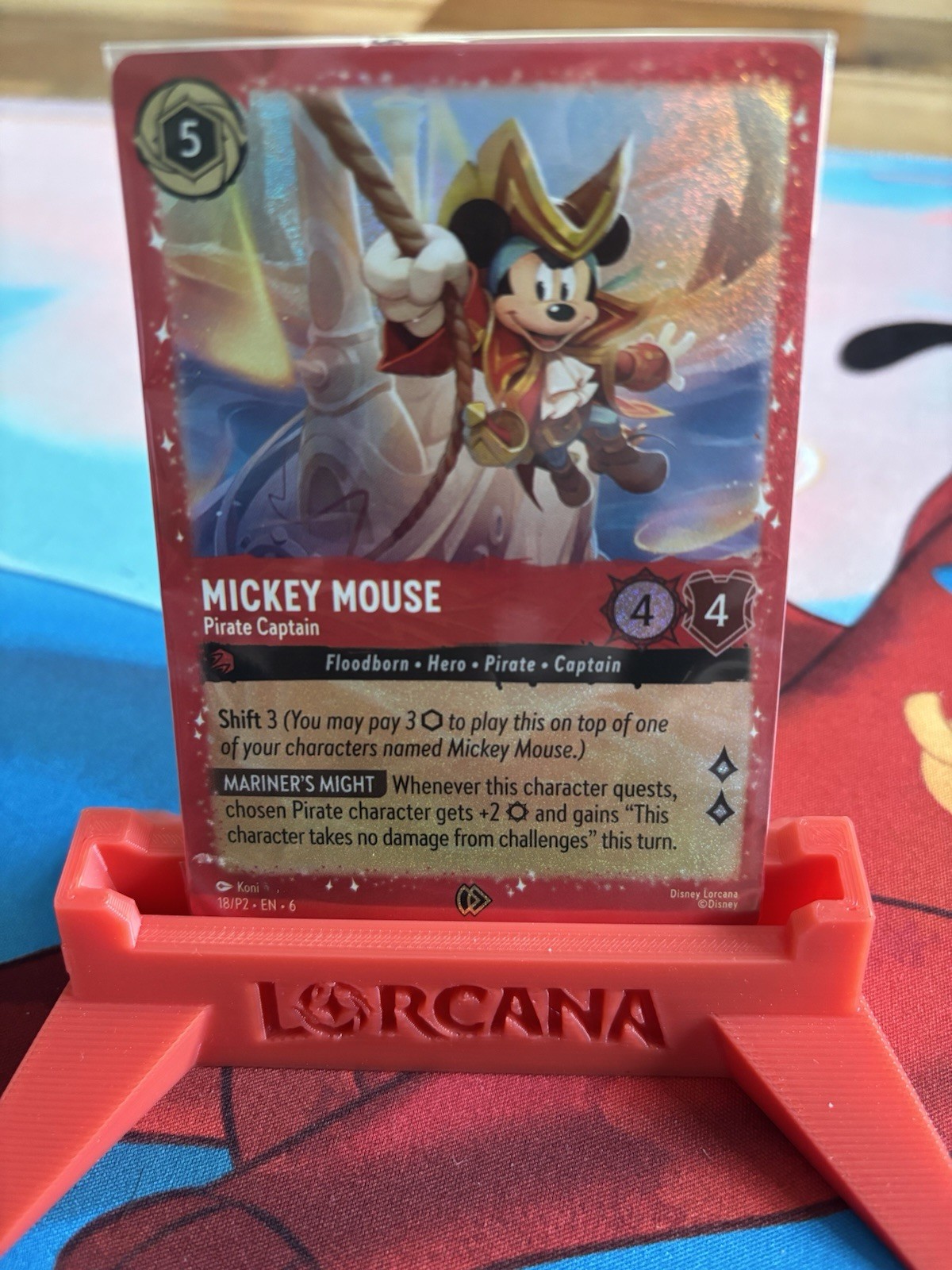 Disney Lorcana Mickey Mouse Pirate Captain Promo Foil Ruby 18/P2 EN sealed
