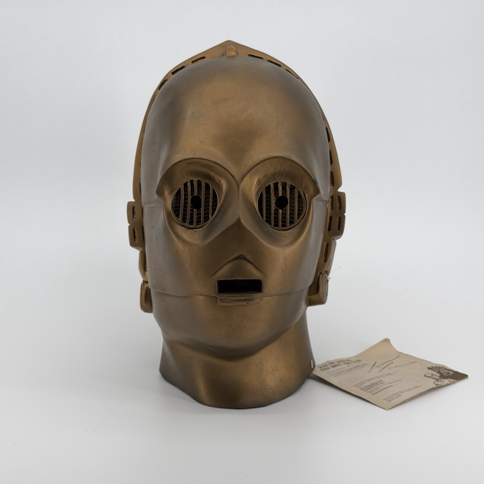 VTG Star Wars C-3PO Full Head Vinyl Mask 1977 Don Post w/ Tag Adult Cosplay Rare