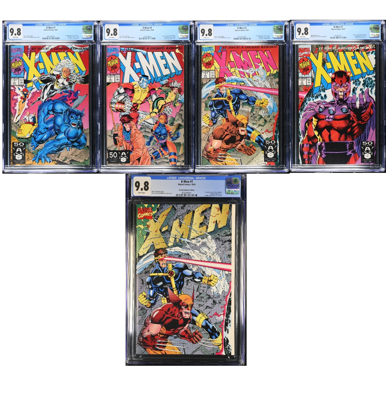 X-Men #1 1991 CGC 9.8 Complete Set (All Covers) with Collectors Edition Graded