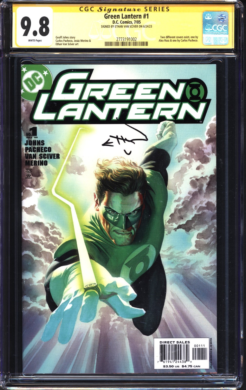 Green Lantern 1 07/2005 CGC 9.8 SS Signed by Ethan Van Sciver NM/M