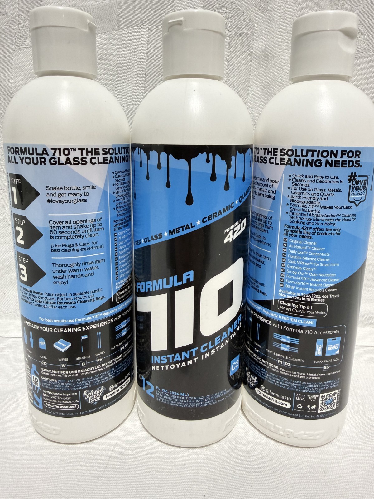 3 Pack Formula 710 Instant Cleaner Safe On Pyrex, Glass Metal 12oz Free Shipping