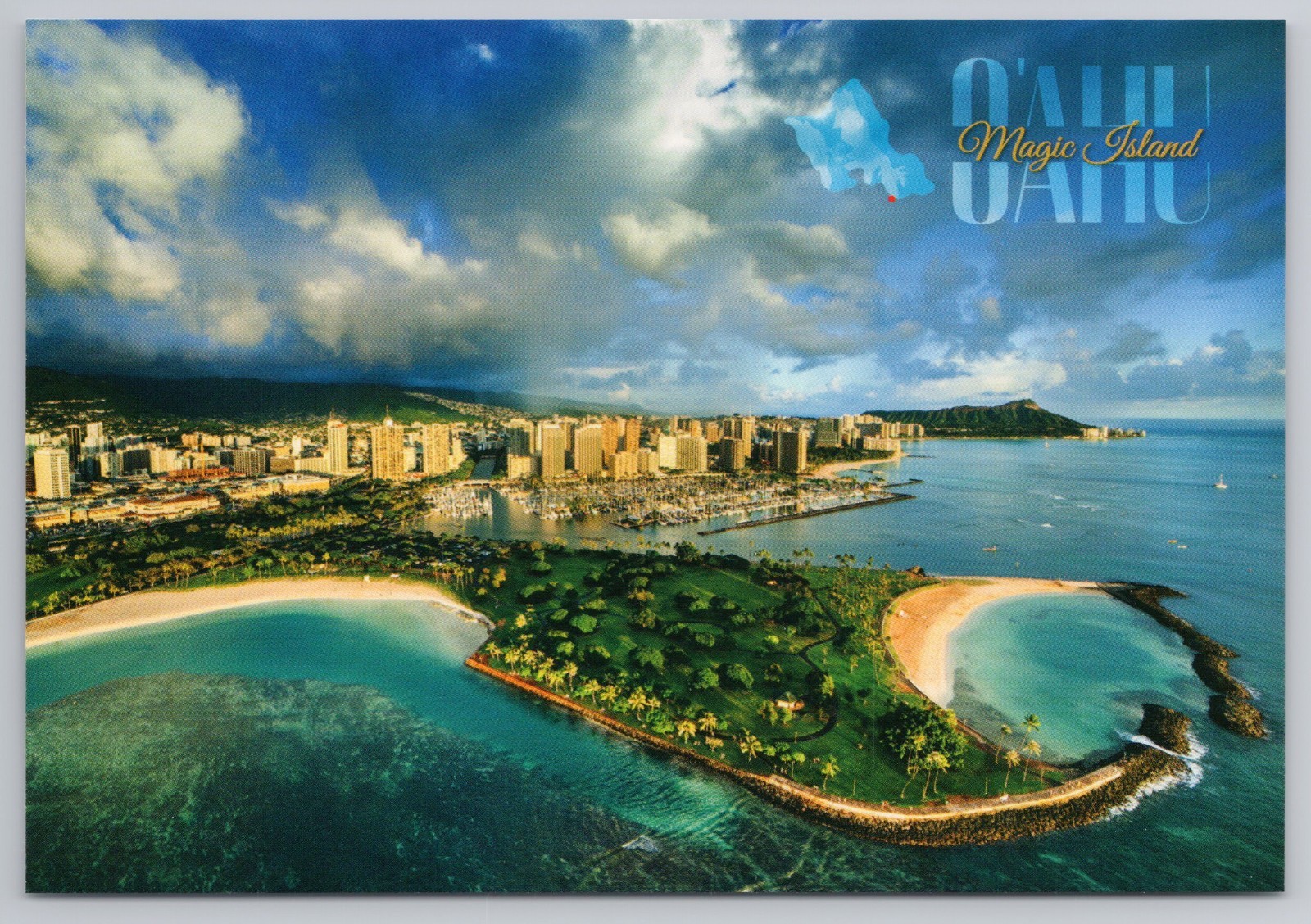Magic Island & Ala Moana Beach in Honolulu Hawaii c2000s Postcard