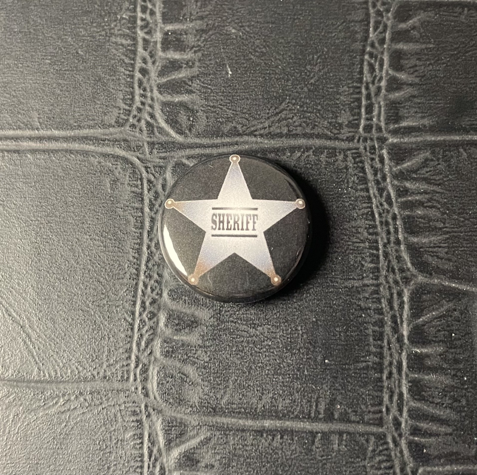 Vintage 80s 90s Style Pin Button Funny Tiny Sheriff Badge Backpack Pin 1″ #159-4