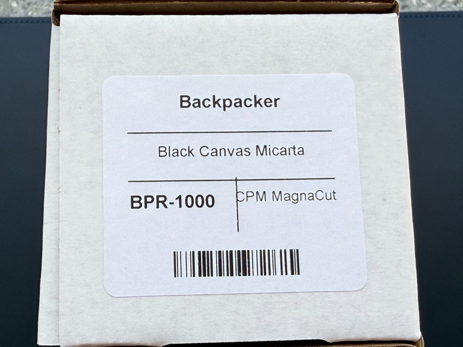 Chris Reeve Backpacker BPR-1000 MagnaCut Fixed Blade Knife Black Micarta Sheath