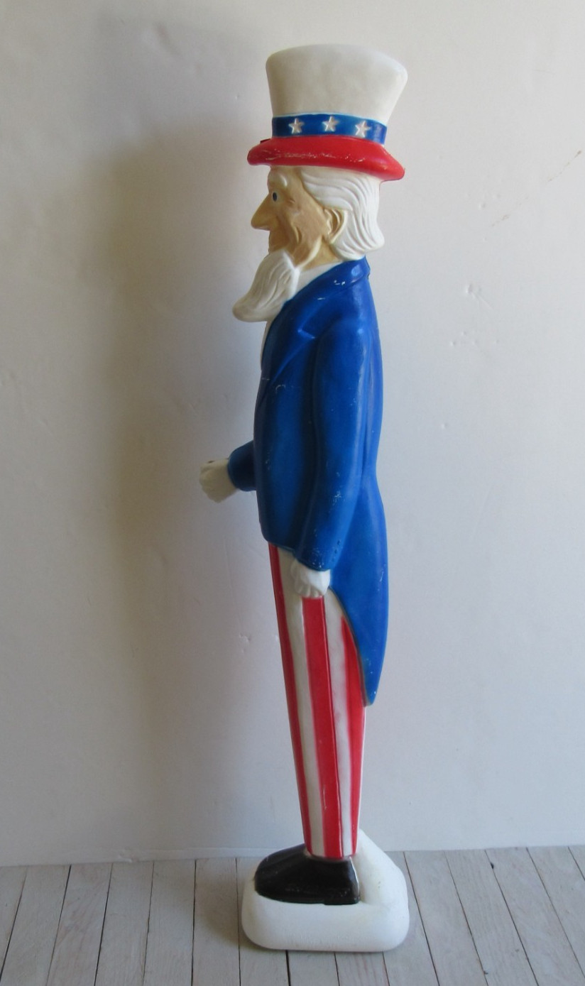 vtg Uncle Sam Blow Mold Don Featherstone 1996 Union Products Bottom Plug