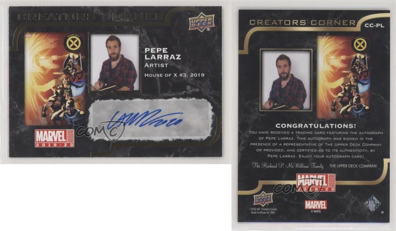 2019-20 Upper Deck Marvel Annual Creators Corner Pepe Larraz #CC-PL Auto 01pz