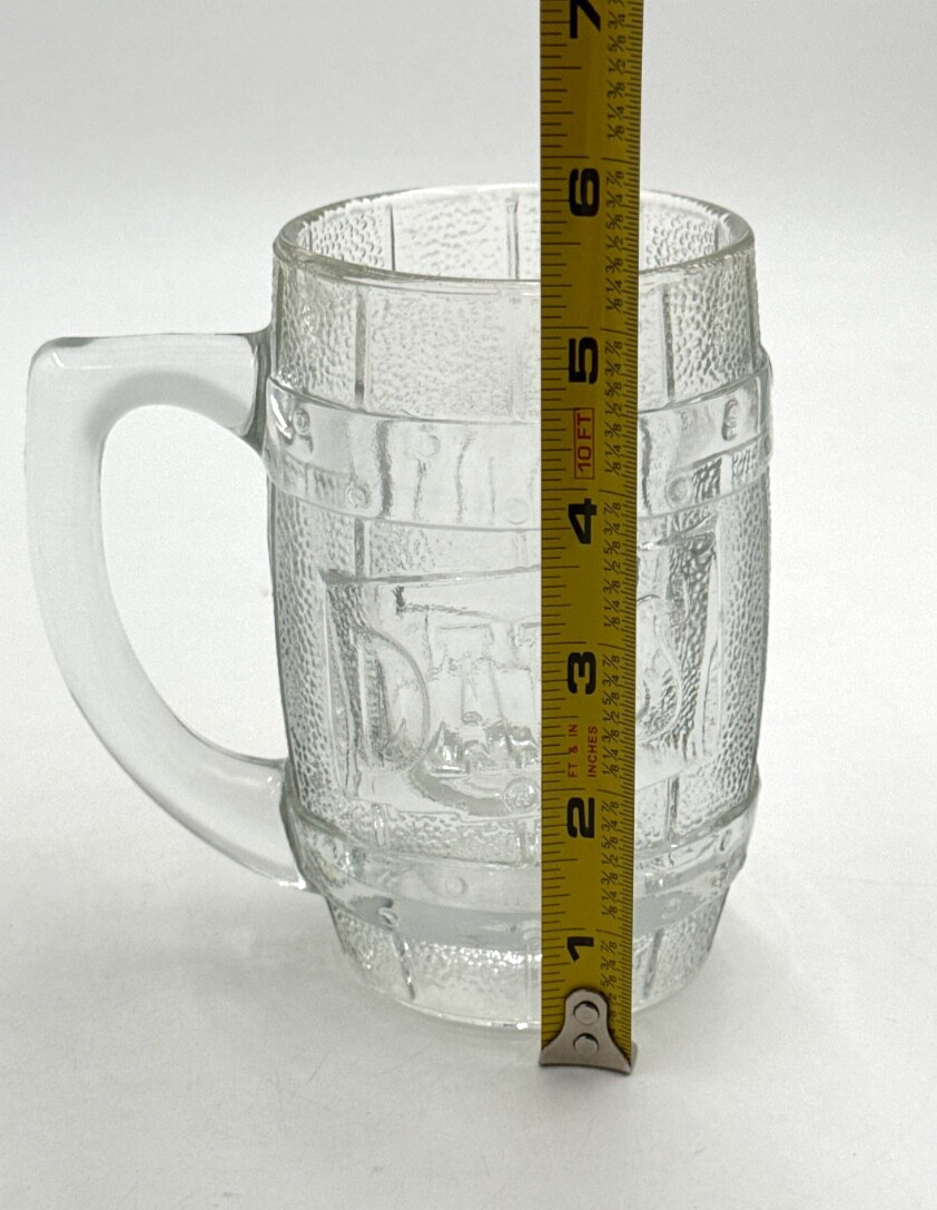 Dad’s Barrel Shape Heavy Glass Mug Set of 3 Vintage