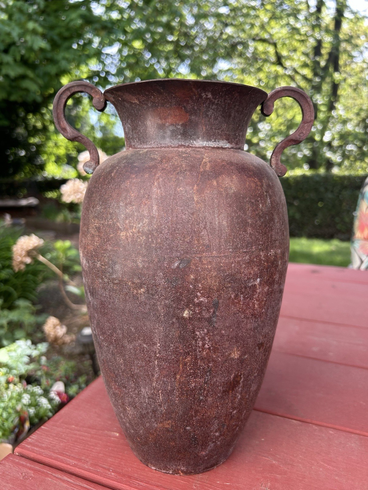 Antique Metal Amphora Beautiful Patina Double Handled