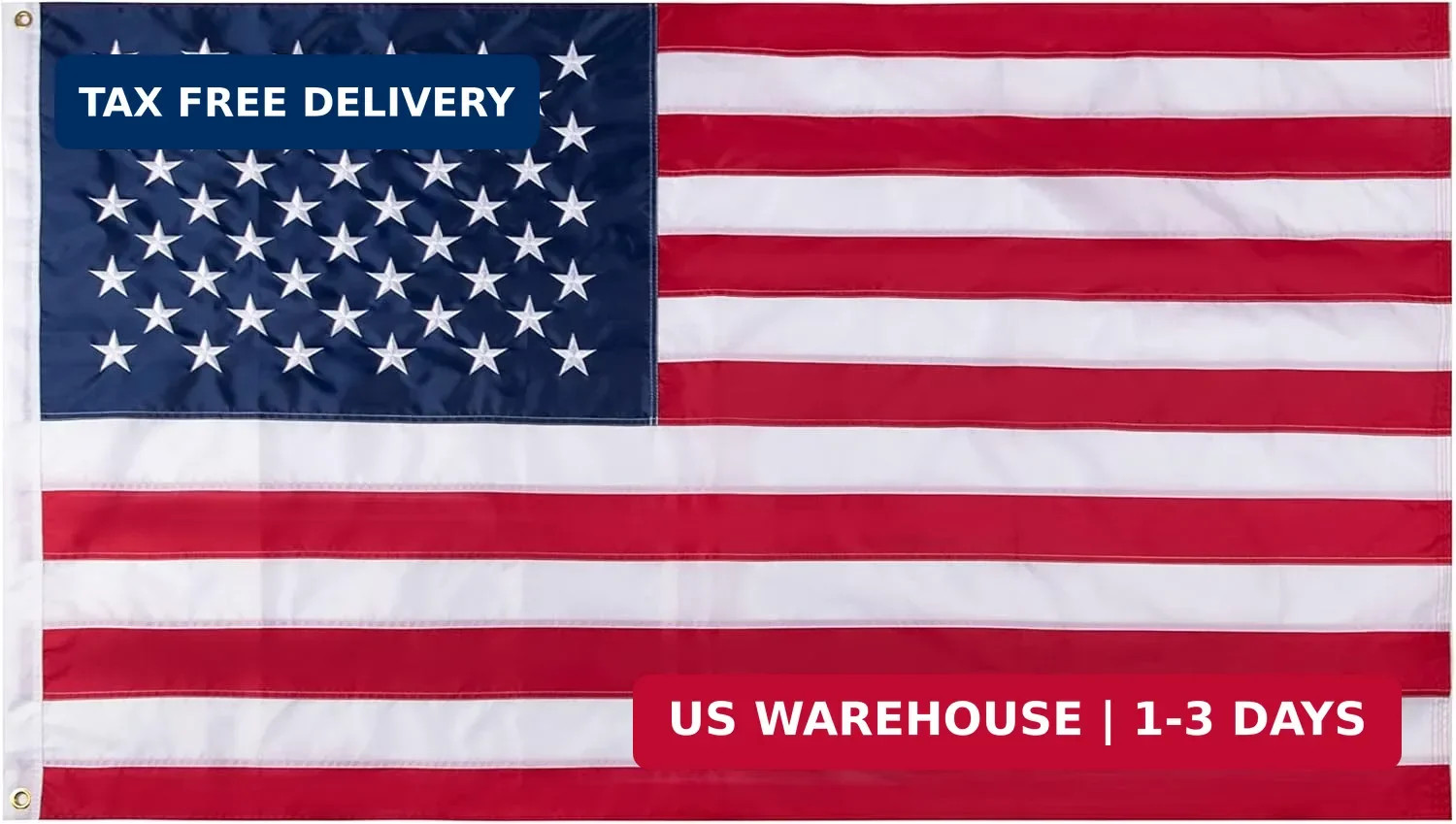 American Flag 2×3 FT,Heavy Duty Nylon USA Flag,Sewn Stripes Embroidered Stars an