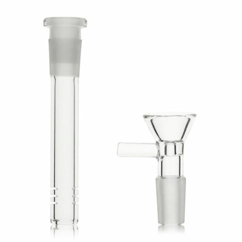 2 Piece Water Pipe Bong Replacements 4.5″ Stem + Glass Male Bowl