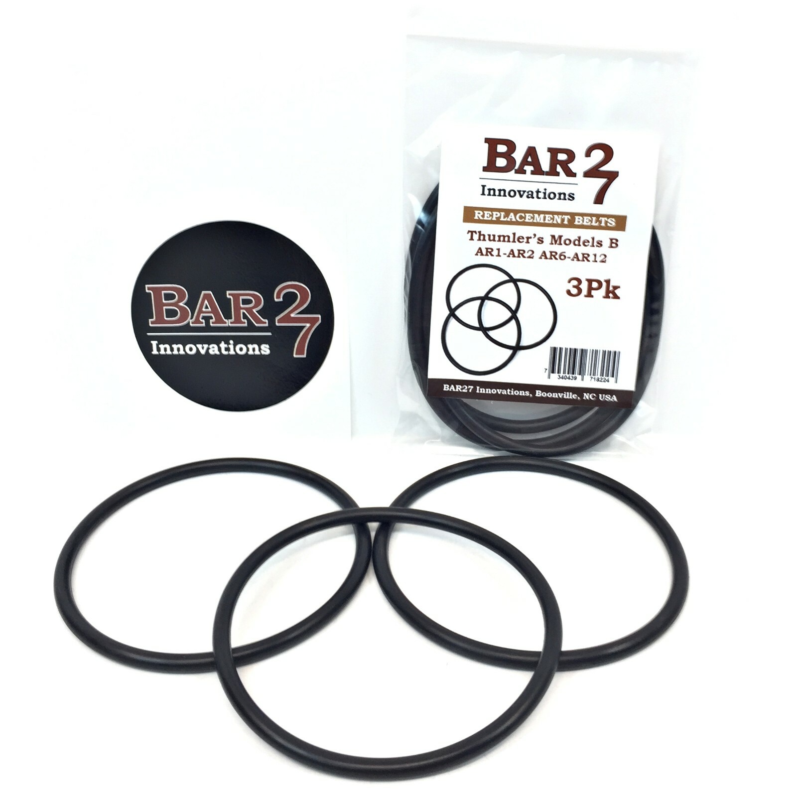3 Pack Replacement Drive Belt Thumler’s Rock Tumbler Model B & A-R-1,2,6,12 #401