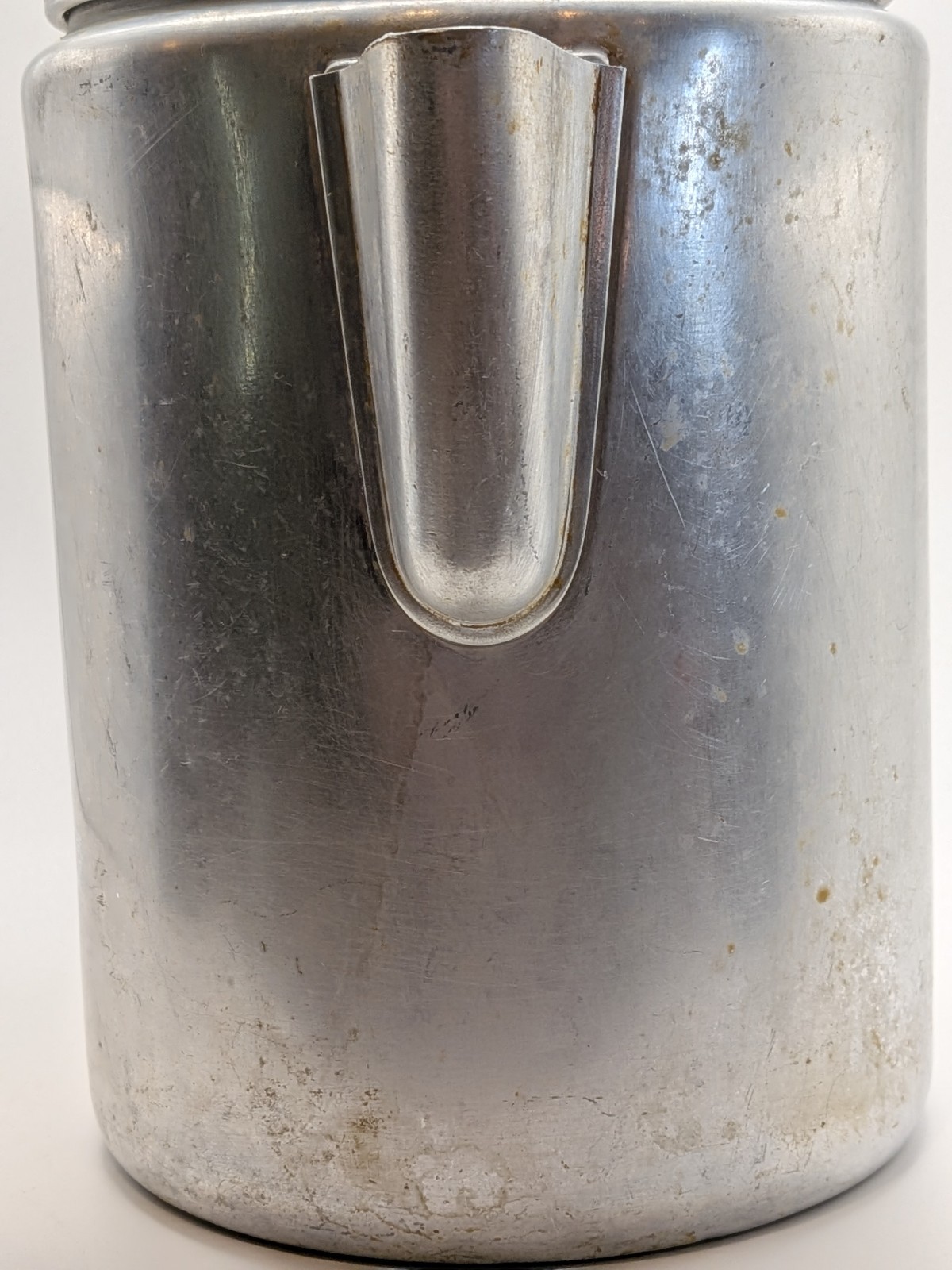 Vtg 8 Cup Aluminum Coffee Pot Percolator Stove Top Glass Knob Top~Camping~8″Tall