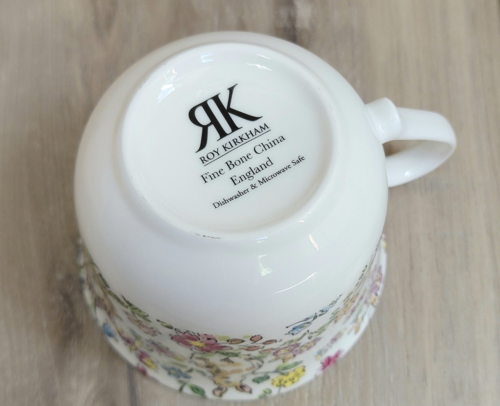 Roy Kirkham Fine Bone China Large Breakfast Cup & Saucer Set Rabbits Floral