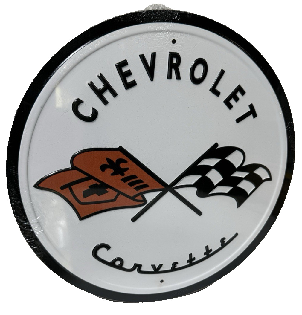 Corvette ’53 Logo FULLY EMBOSSED Sign wall decor 11.75 ” inch Made in USA