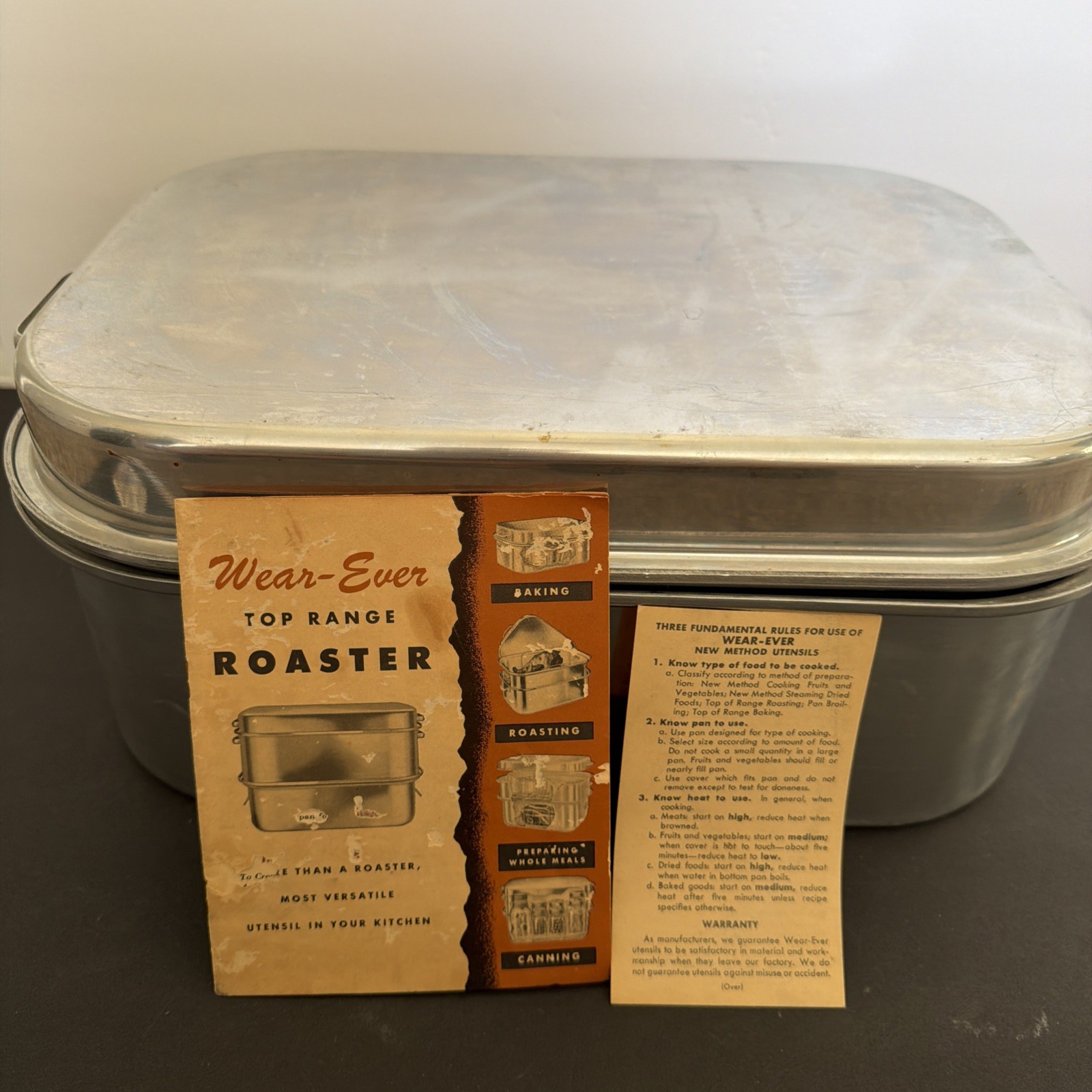 Vintage Wear Ever Aluminum Roaster Canner Cooker 825LR 5 FIVE Piece