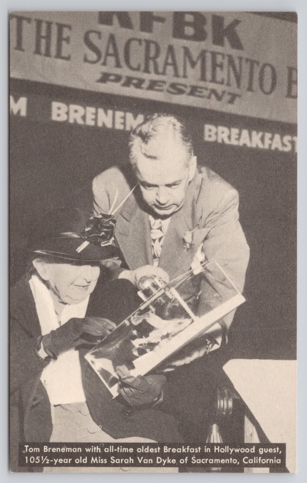 Postcard Tom Breneman’s Breakfast in Hollywood Radio Show Advertisement