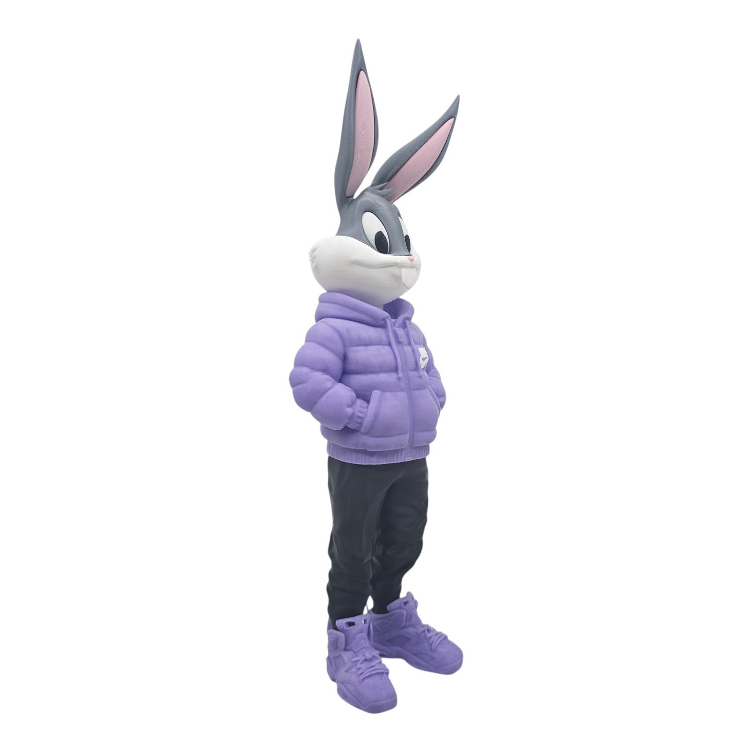 Urban Bugs Bunny Figure 3D Printed 13.25in Cartoon Display Purple Jacket Decor