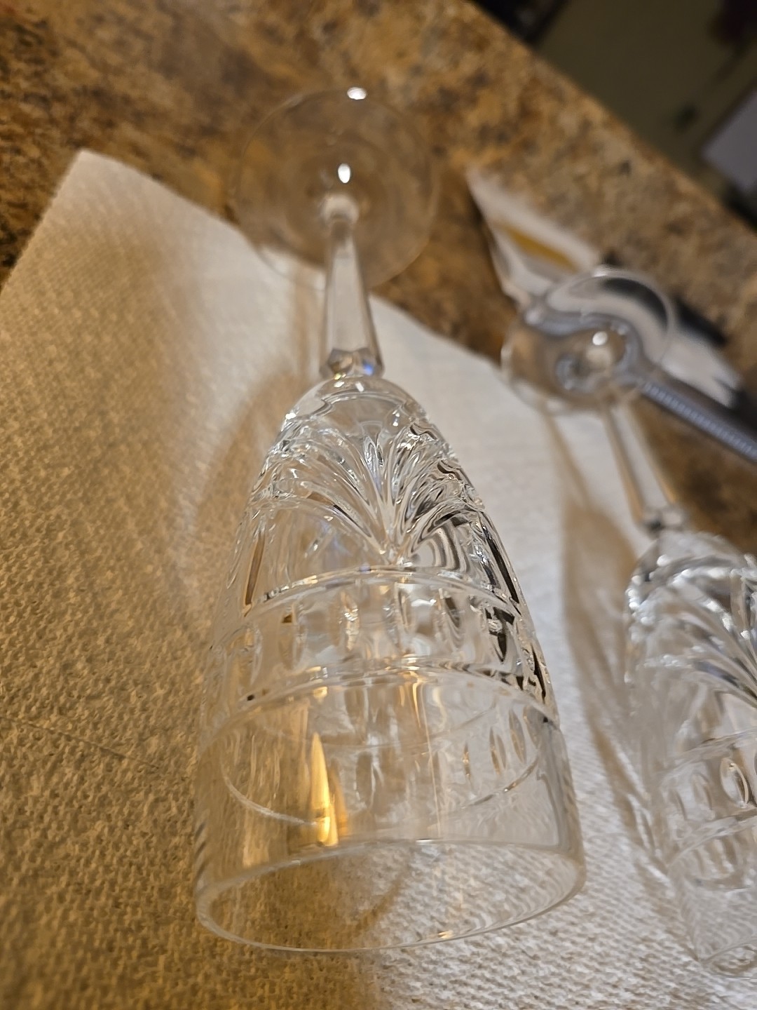 WATERFORD CRYSTAL (2) Overture Champagne Flutes. Handcut Glengarriff. Ireland.
