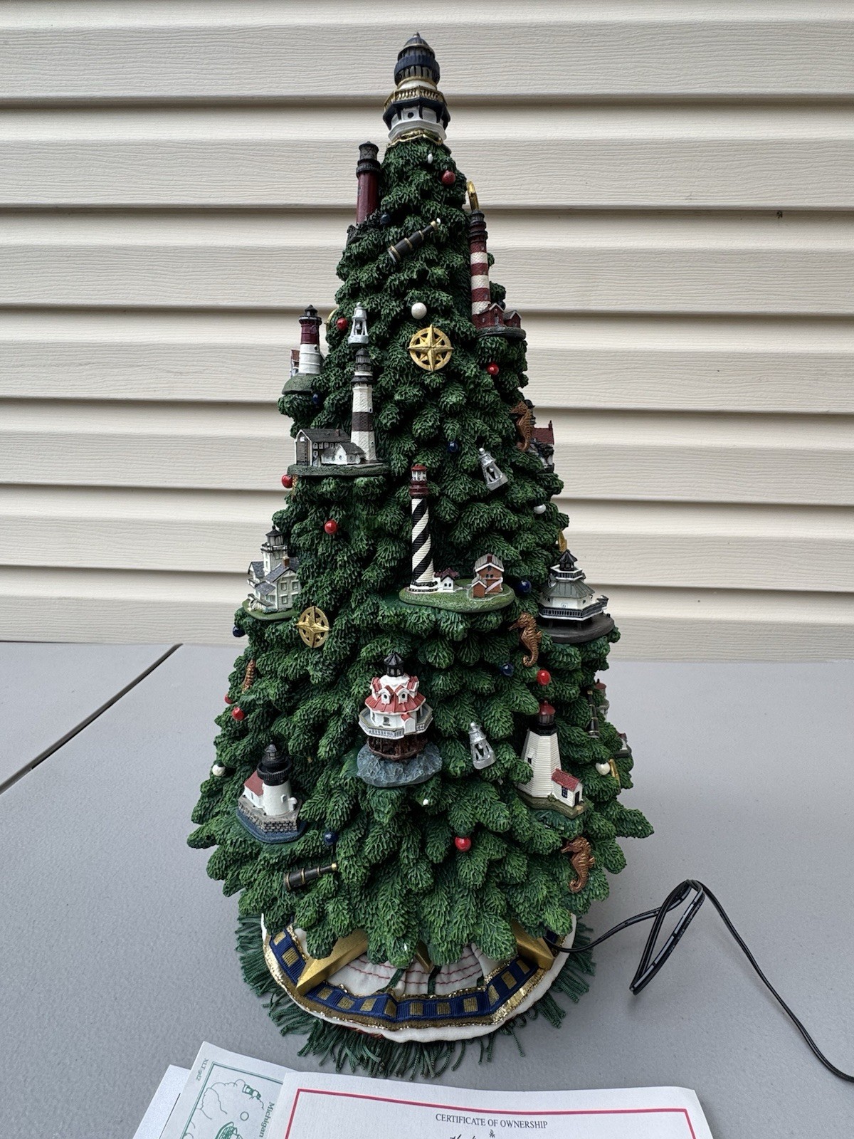 Vintage Danbury Mint “First Mate” Christmas Tree Lighthouse Nautical Beach Theme