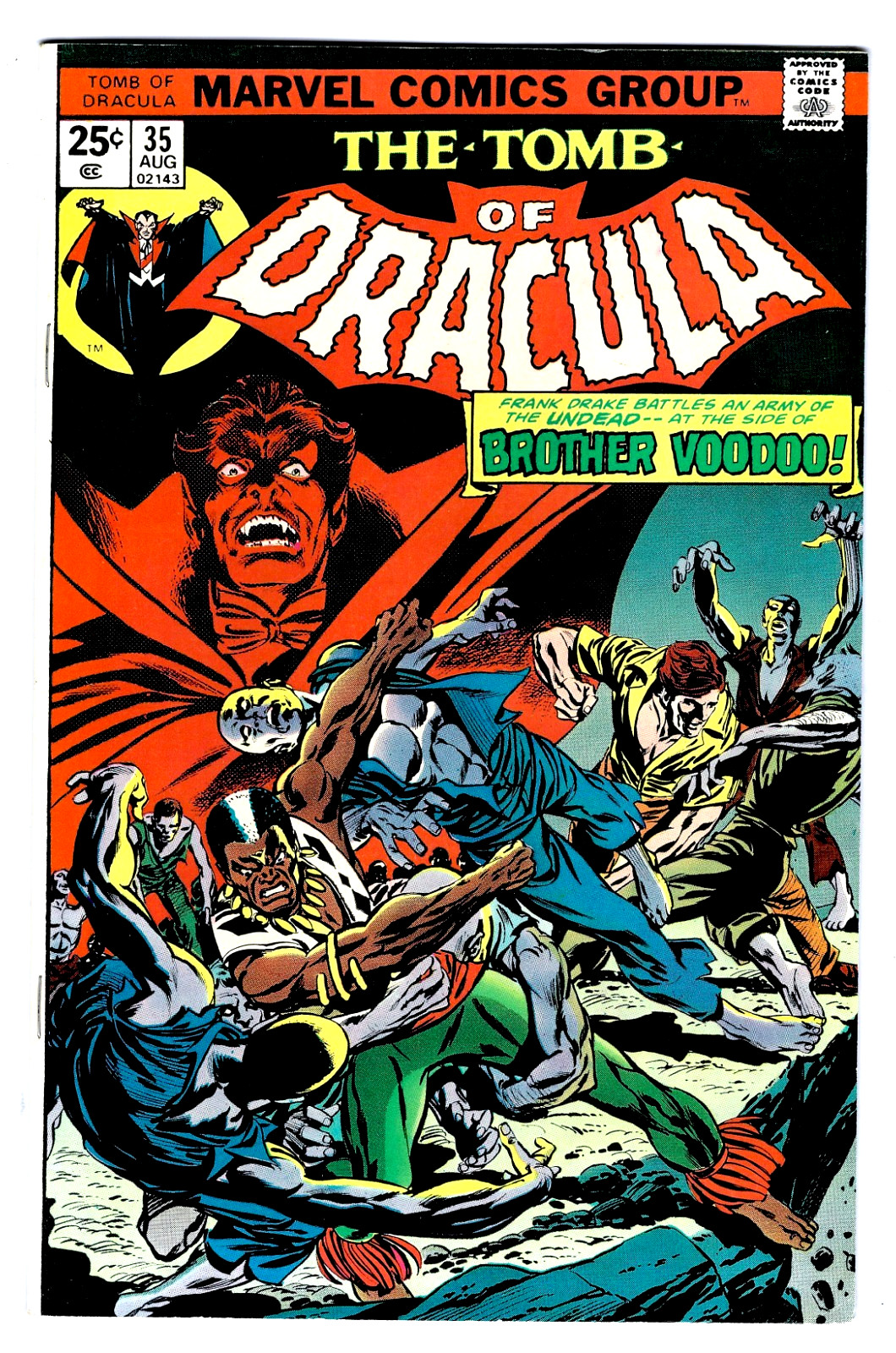 THE TOMB OF DRACULA #35 in VF- 1975 Marvel Bronze Age comic with BROTHER VOODOO