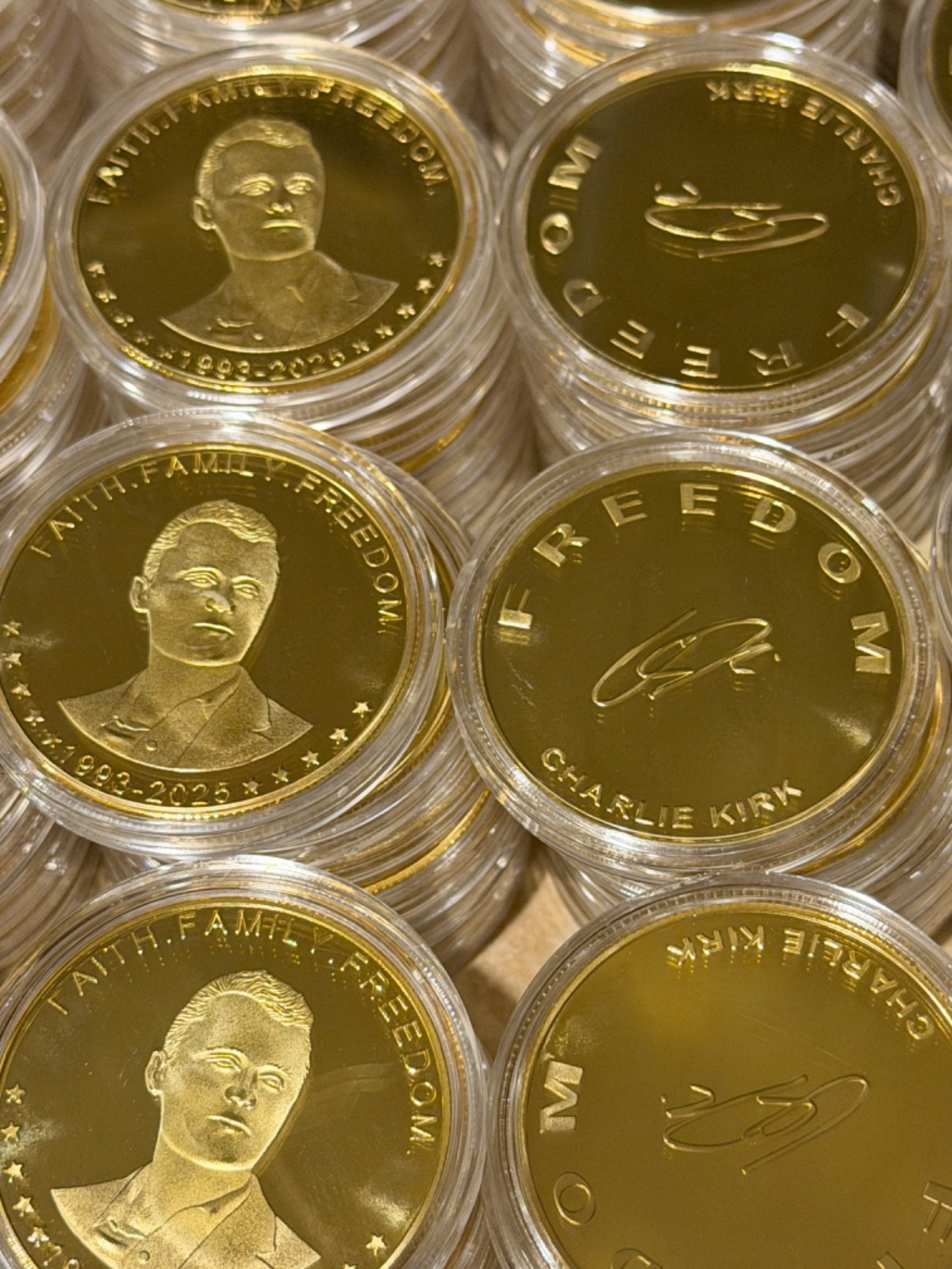 Charlie Kirk FREEDOM Coin, 1oz Golden Token, Signed, Turning Point USA 🇺🇸