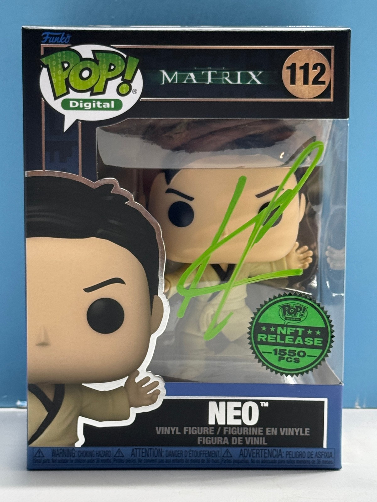Funko Pop Digital! THE MATRIX – NEO #112 SIGNED with COA AUTHENTICATED Free Ship