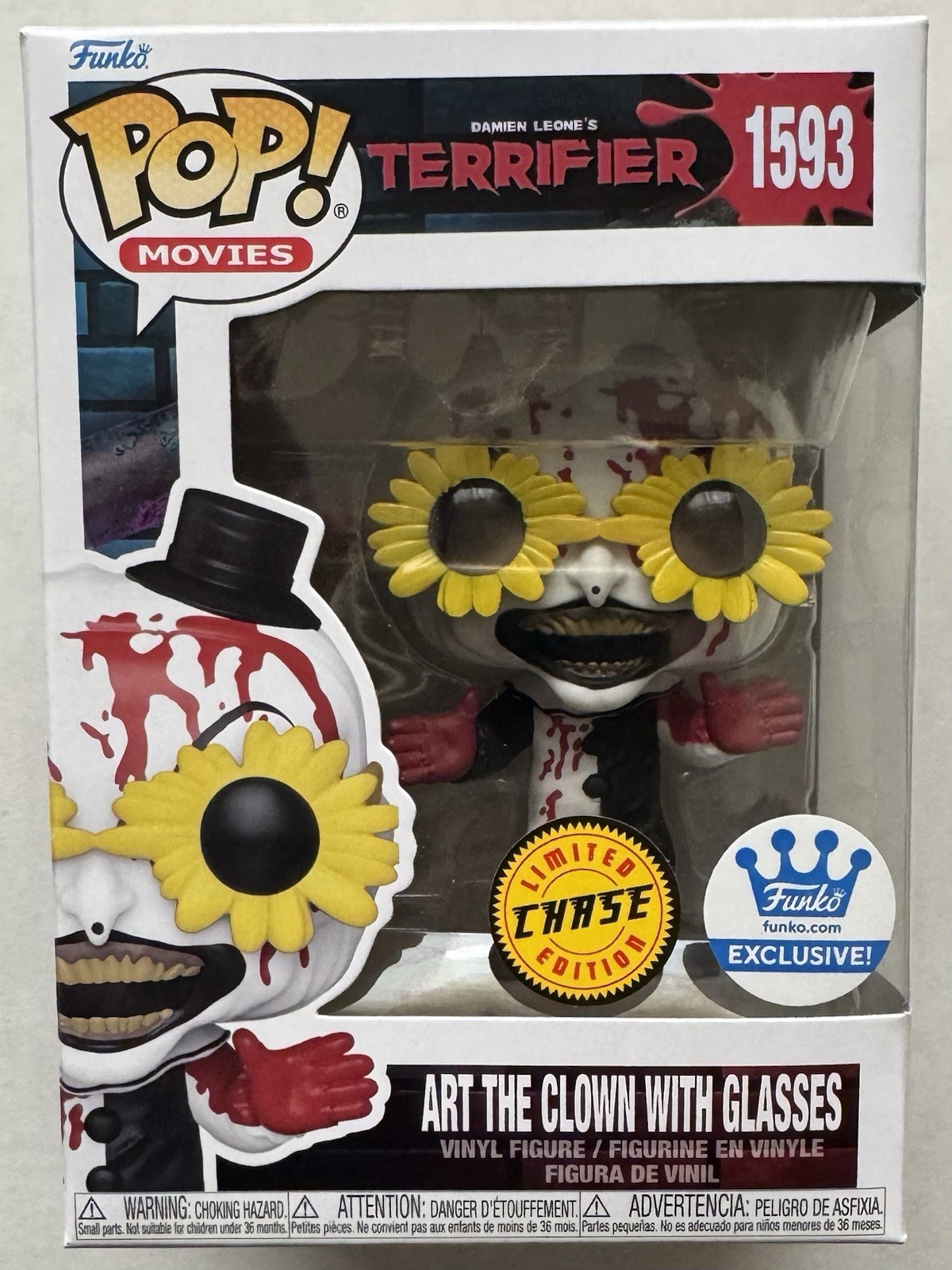 Funko Pop! Terrifier – Art the Clown with Glasses Chase & Common MINT BOX