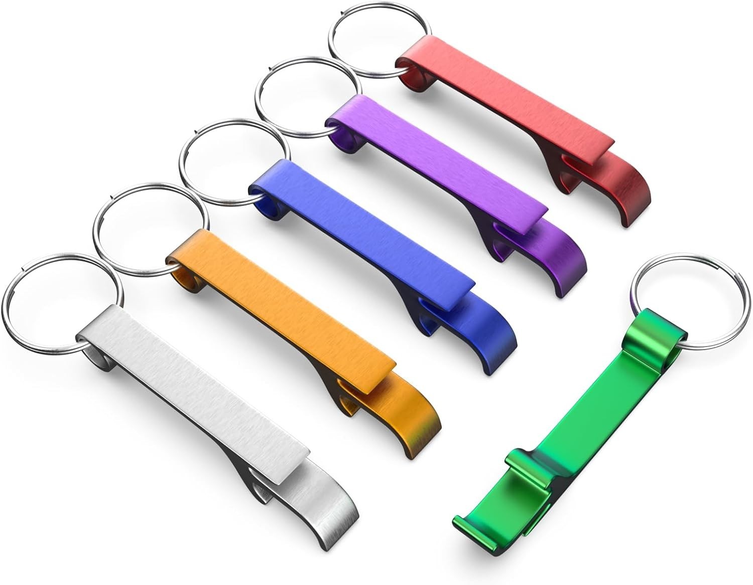 6 Pack Aluminum Bottle Opener Keychain Set Beer Soda Can Opener