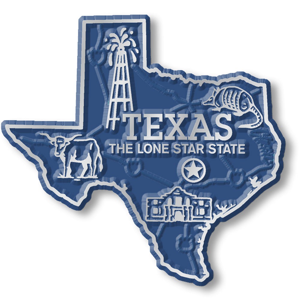 Texas Six-Piece State Magnet Set by Classic Magnets, Includes 6 Designs