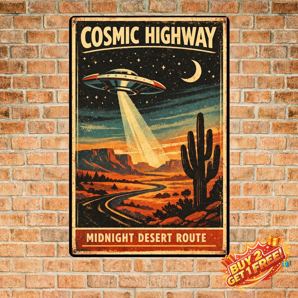 Roswell New Mexico UFO Retro Wall Decor Home Tin Metal Sign 8×13