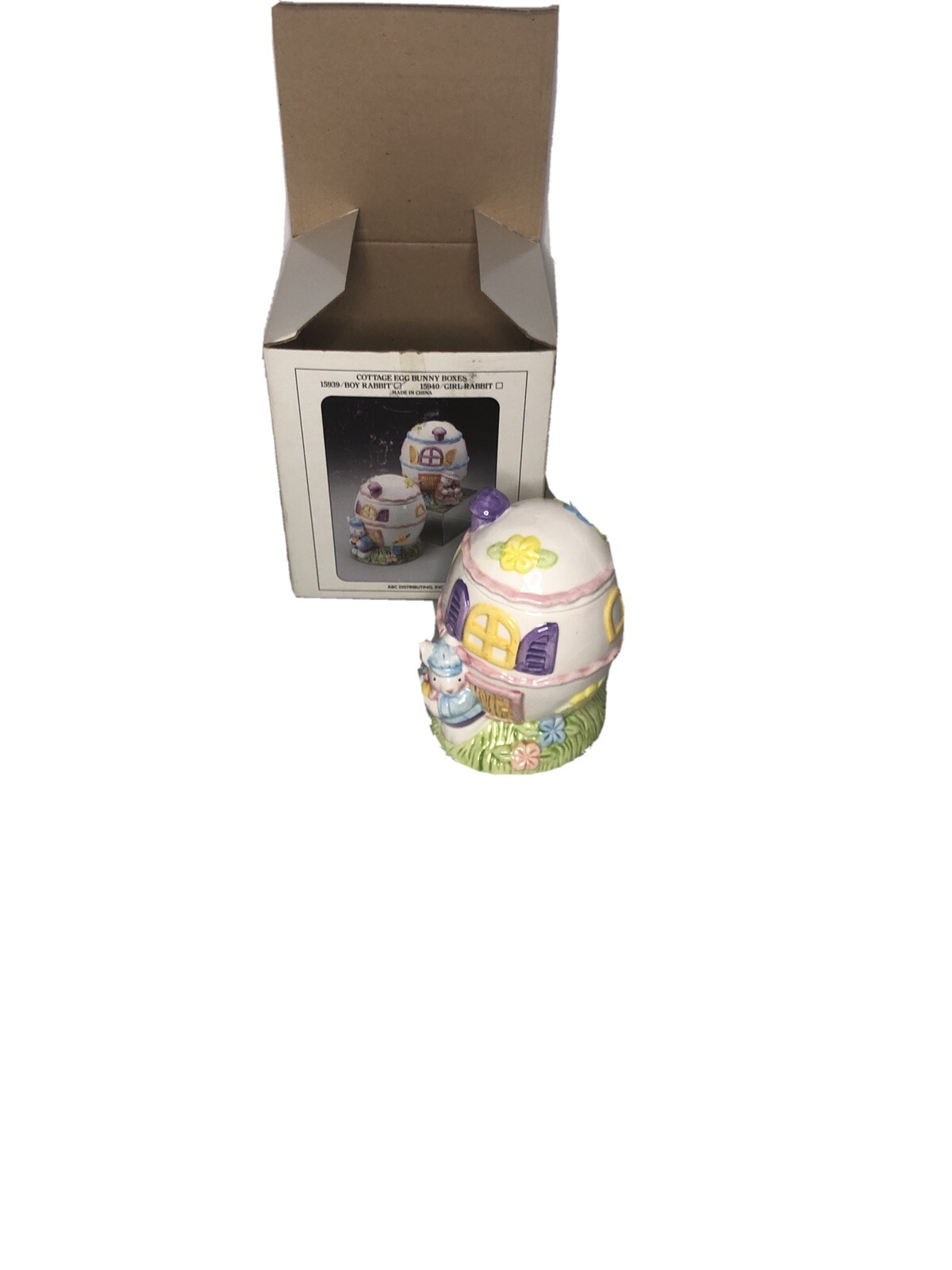 Cottage Egg Bunny Boxes Boy Rabbit 15939 ABC Distributing Inc